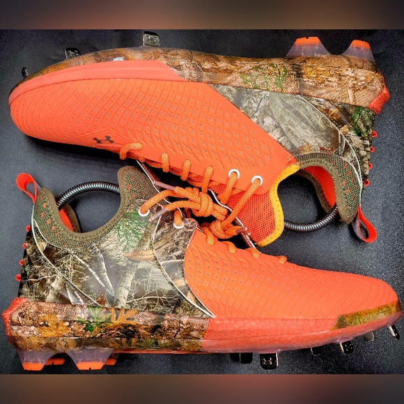 Under Armour Harper 5 Low AA ST Orange/RealTree Camo Baseball Cleats Sz 14 Men - Picture 3 of 12